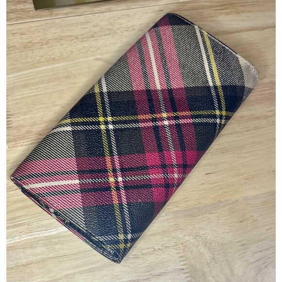 Vivienne Westwood Tartan Check Wallet With Gold Orb Logo - Picture 13 of 15